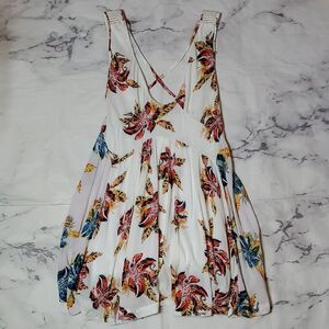 Floral Cross-Back Mini Dress
